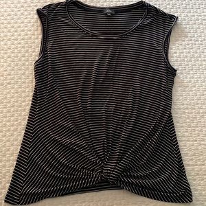 Black & white striped sleeveless Tshirt